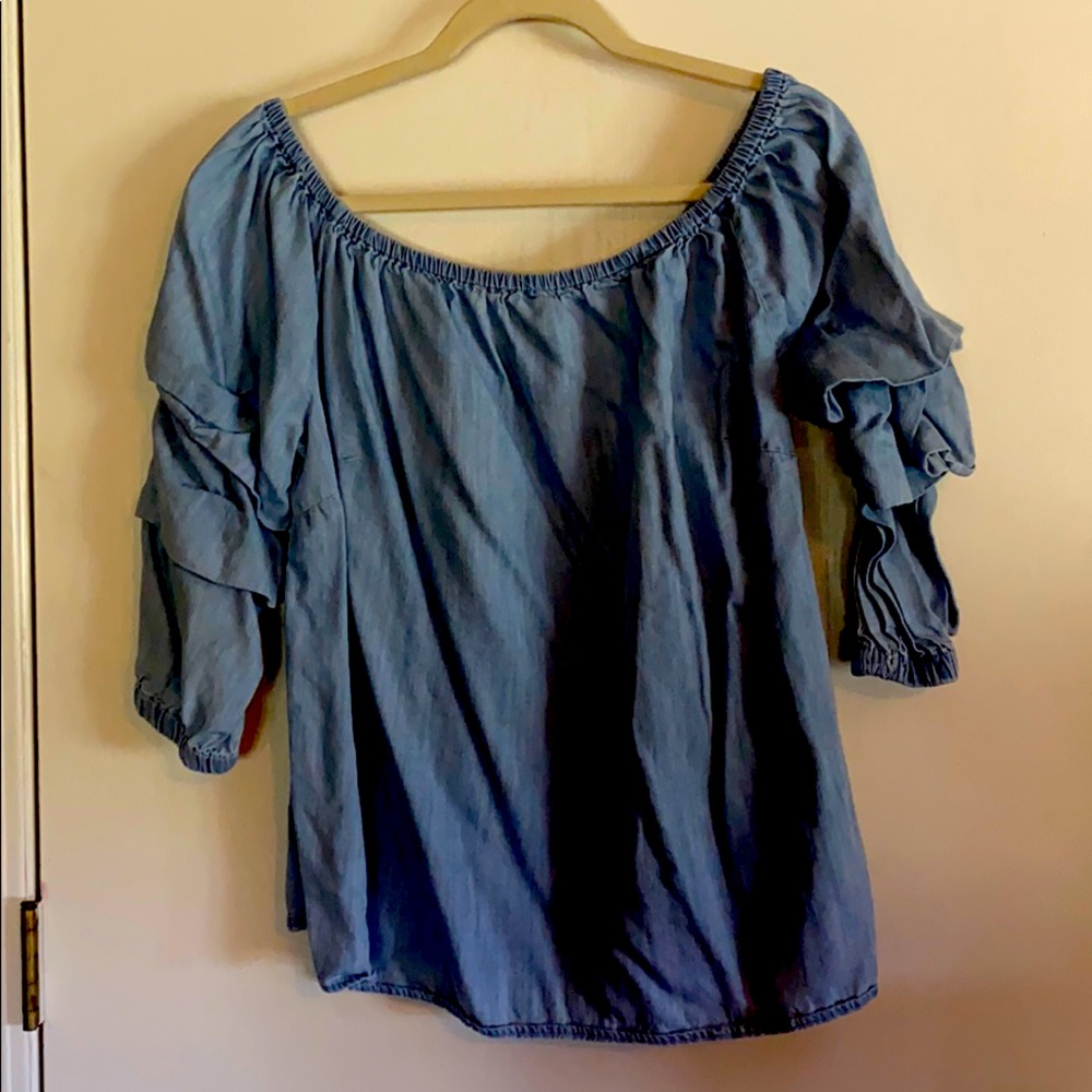 Off the shoulder denim top